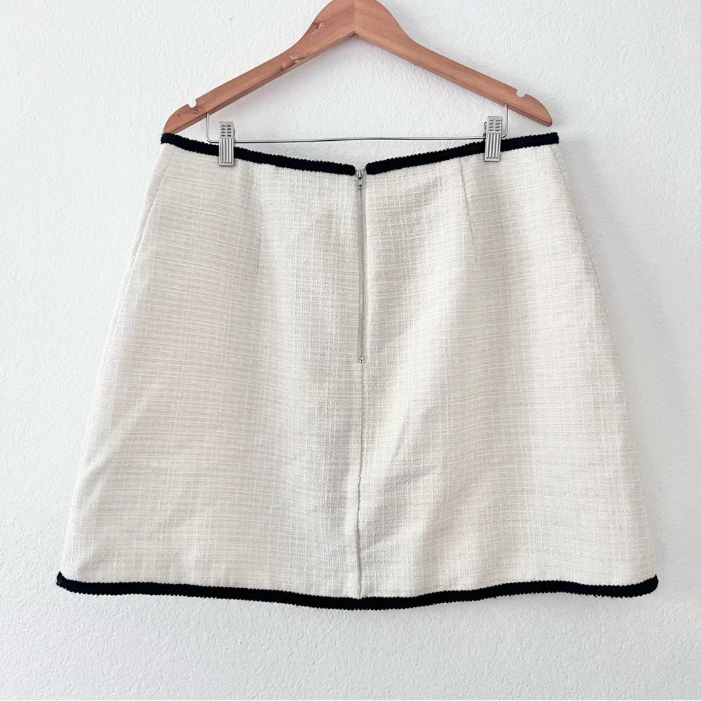 Cider Cream Tweed Button Front Mini Skirt Sz 2XL NWT - Picture 6 of 7
